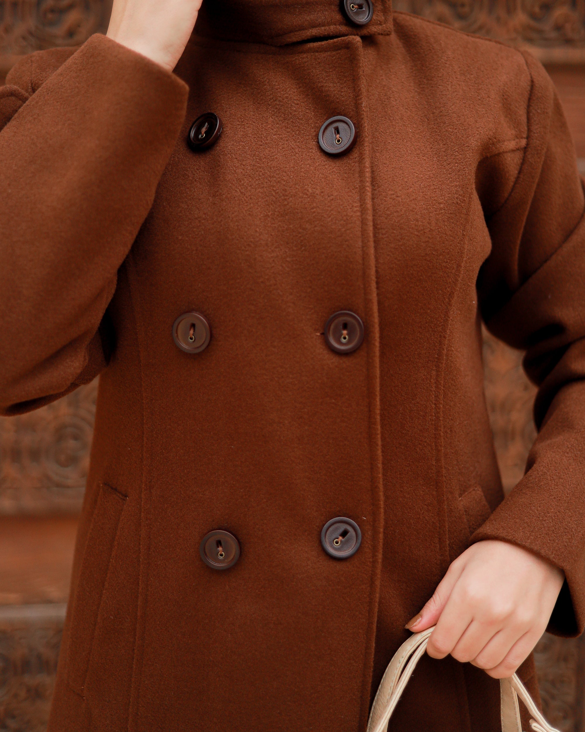 Princess Wool Coat – Burgundy