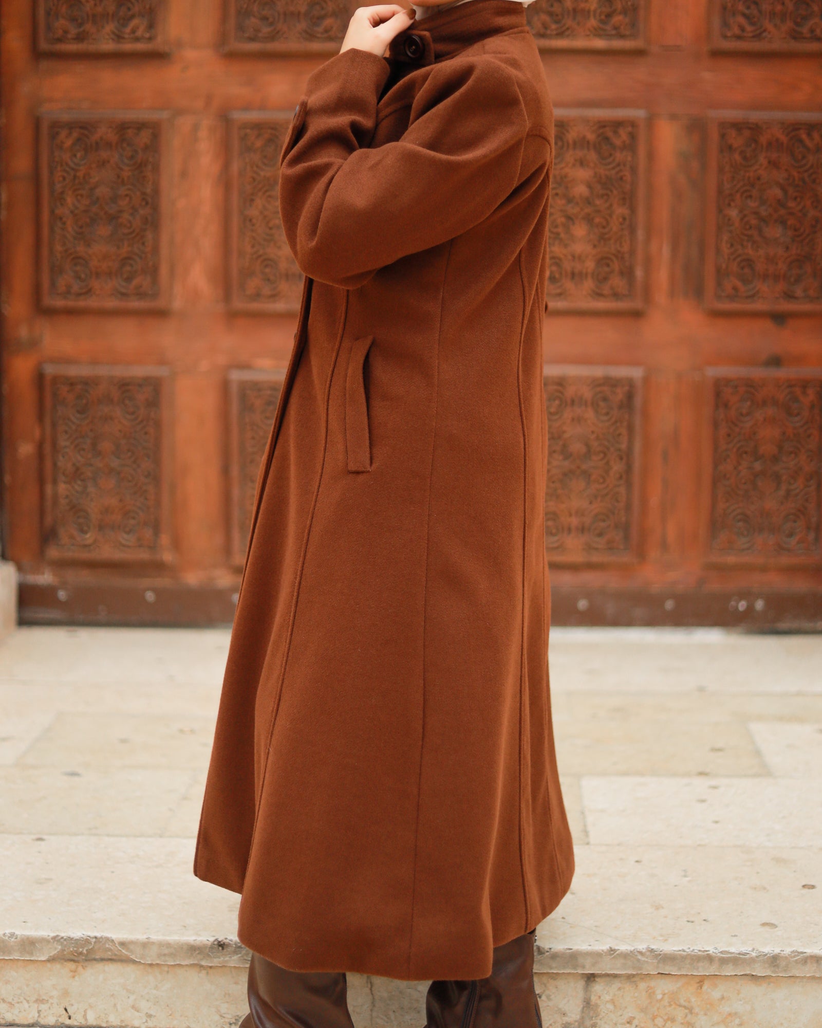 Princess Wool Coat – Burgundy