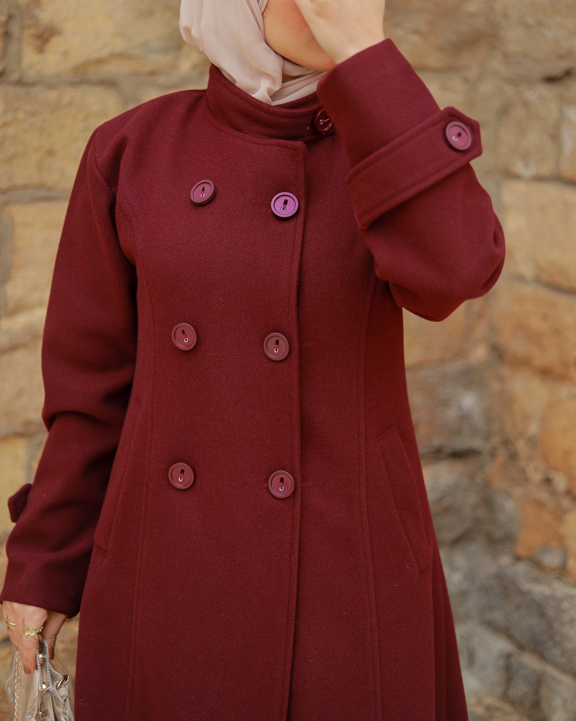Princess Wool Coat – Burgundy