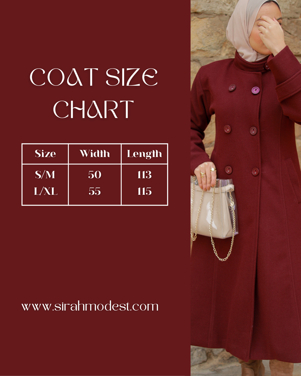 Princess Wool Coat – Burgundy
