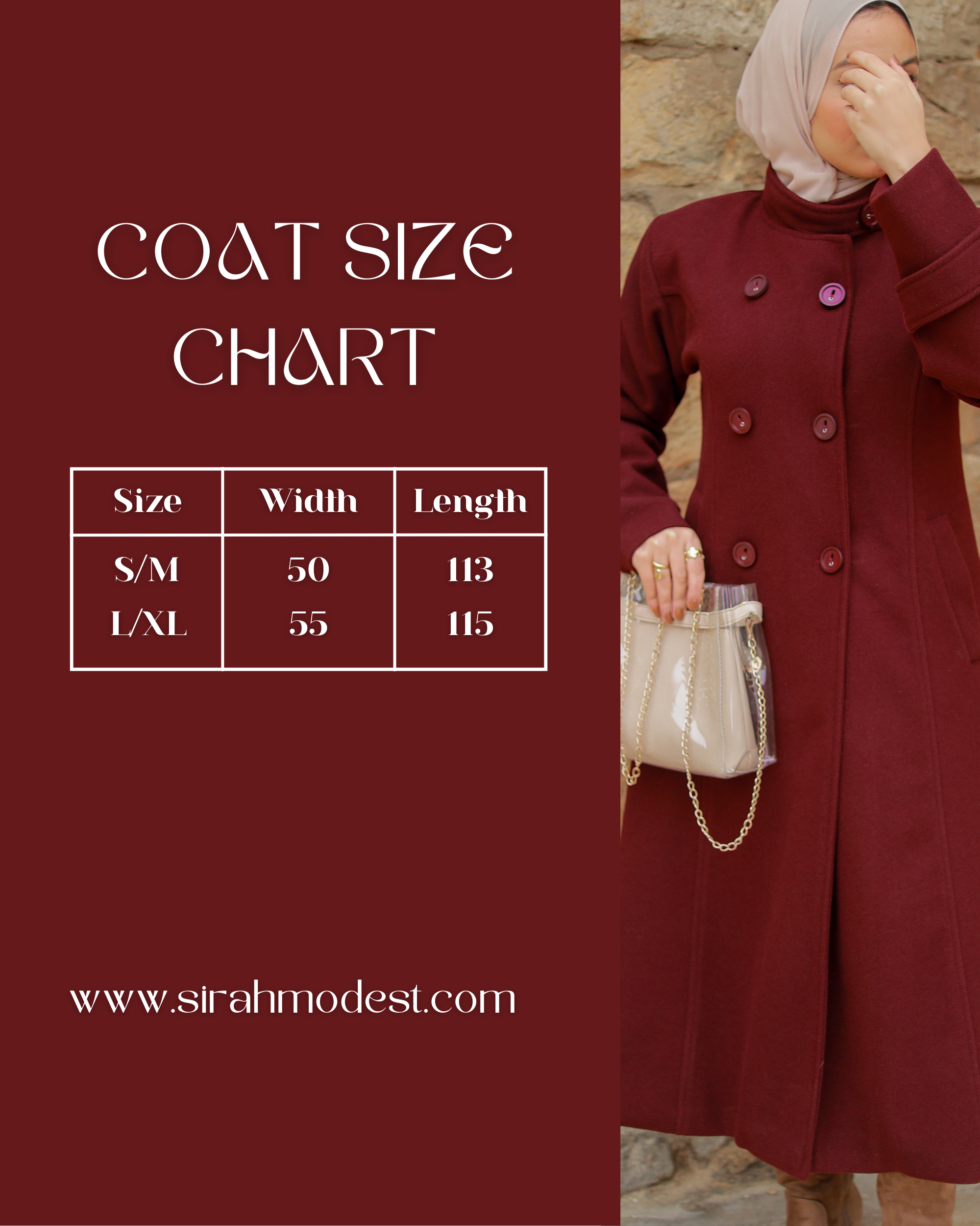 Princess Wool Coat – Burgundy